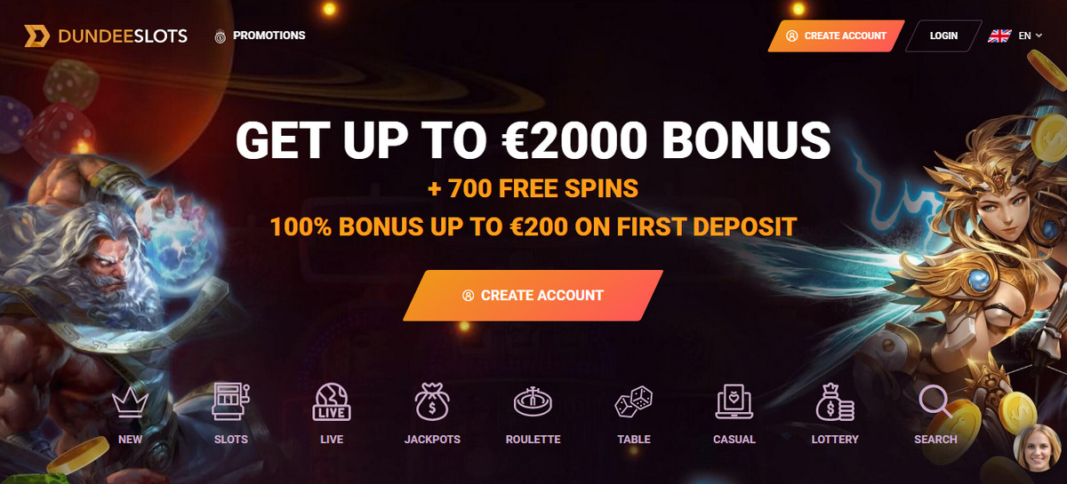 DundeeSlots Casino – Únase hoy y obtenga un bono de bienvenida de € 200